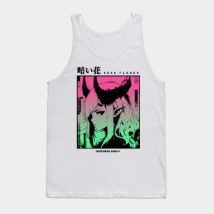 "Dark Flower" Cyberpunk Aesthetic Vaporwave Anime Manga Girl Japanese Streetwear Tank Top